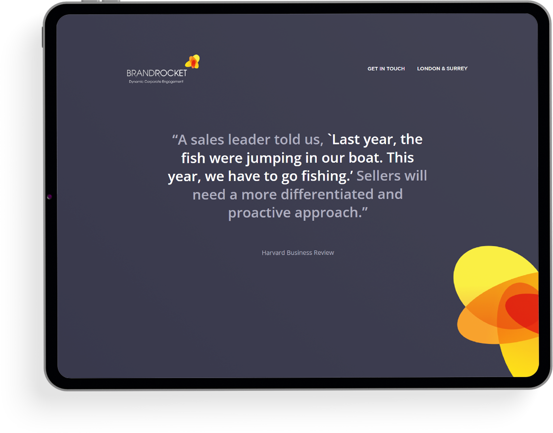 brand rocket website mockup on ipad