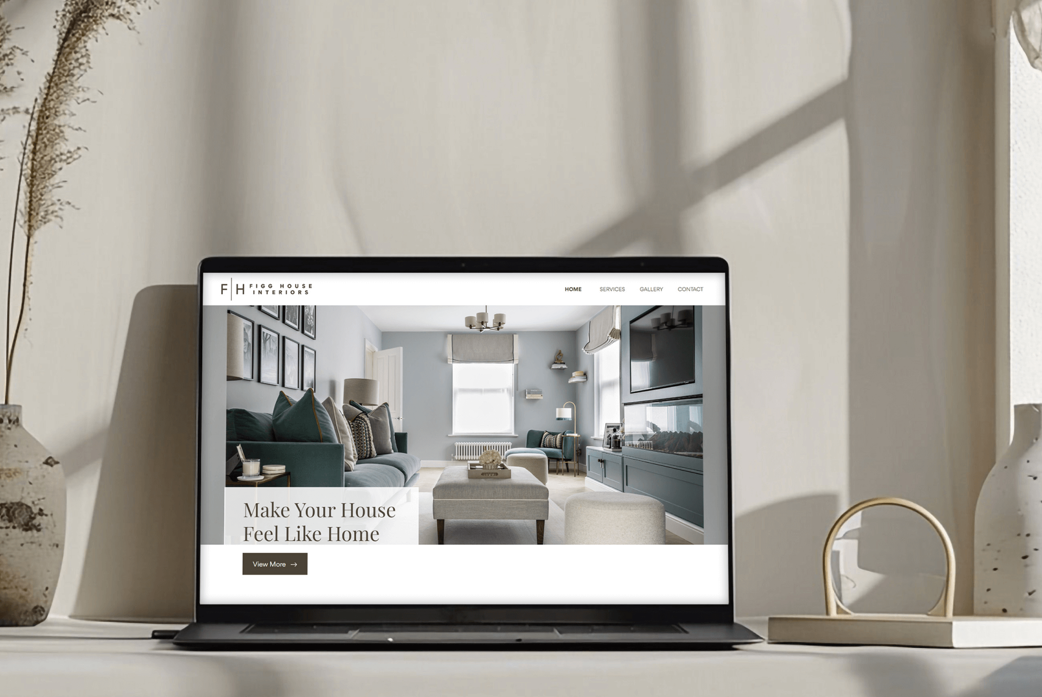 figg house interiors website mockup