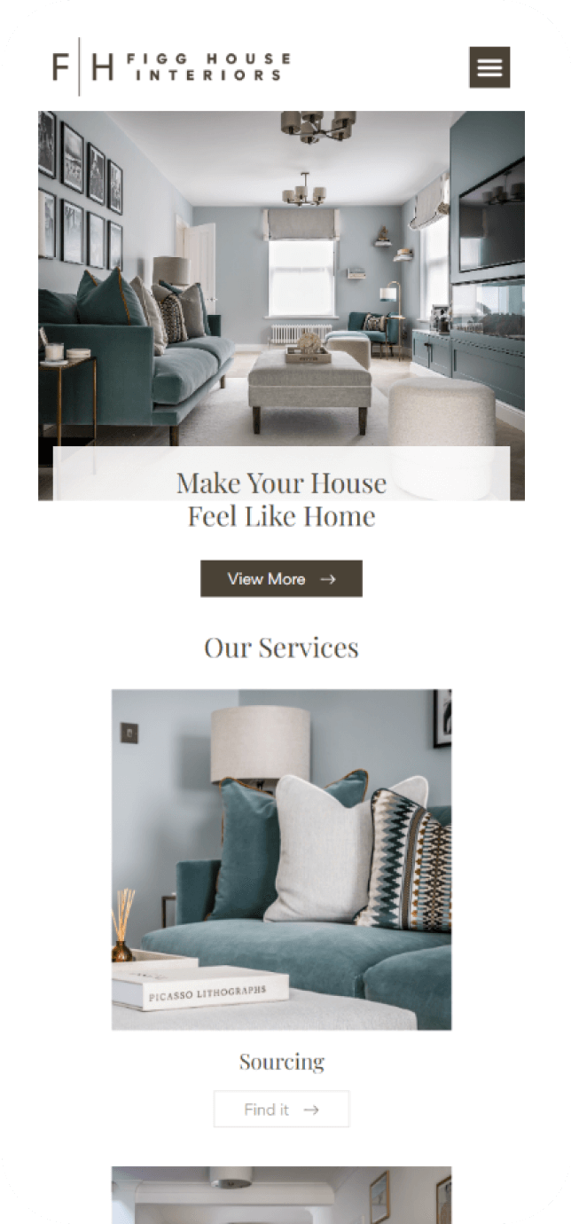 Figg House Interiors​ mobile mockup