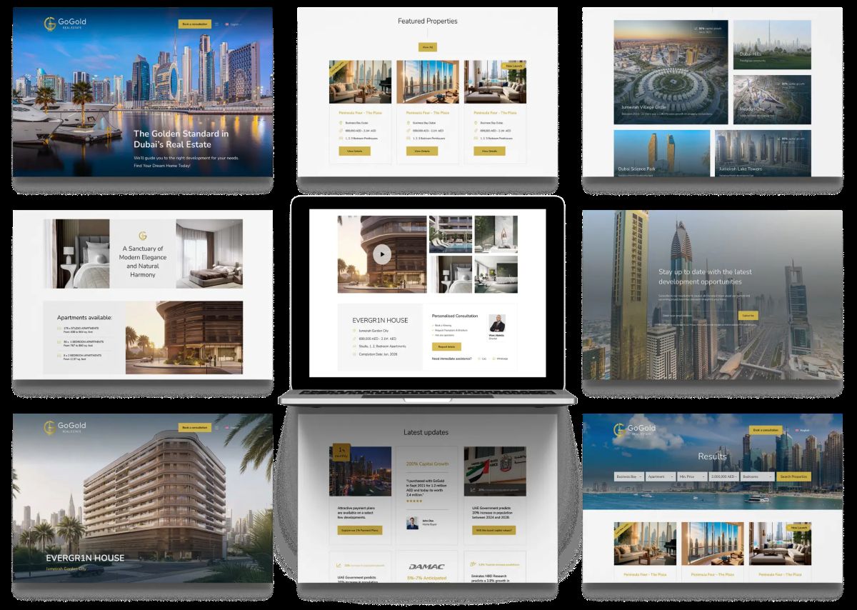 9 web designs for GoGold