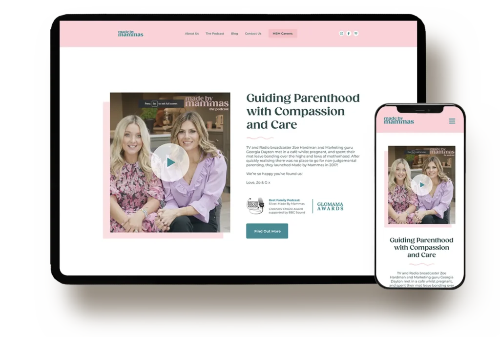 Made by Mammas Podcast website redesigned by Launch Labs