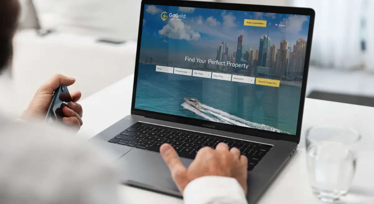 GoGold Real Estate Property Website Laptop